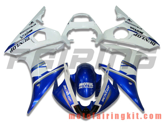 Kits de carenado aptos para YZF-600 R6 2005 YZF 600 R6 05 Molde de inyección de plástico ABS Carrocería completa para motocicleta Marco de carrocería de posventa (azul y blanco) B019