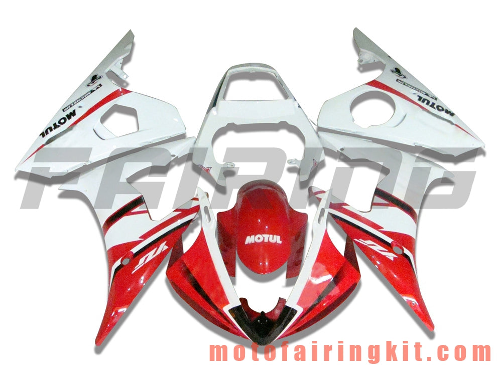 Kits de carenado aptos para YZF-600 R6 2005 YZF 600 R6 05 Molde de inyección de plástico ABS Carrocería completa para motocicleta Marco de carrocería de posventa (rojo y blanco) B022