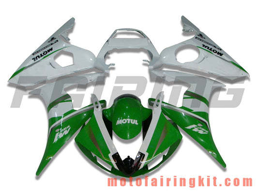 Kits de carenado aptos para YZF-600 R6 2005 YZF 600 R6 05 Molde de inyección de plástico ABS Carrocería completa para motocicleta Carrocería del mercado de accesorios Marco (verde y blanco) B027