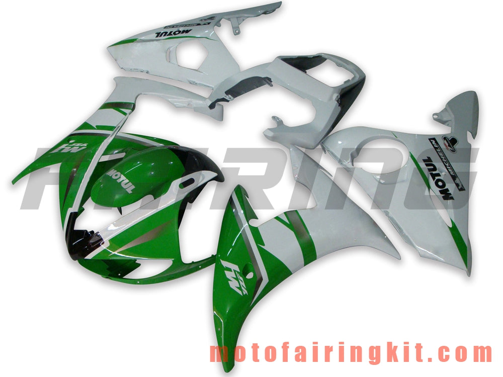 Kits de carenado aptos para YZF-600 R6 2005 YZF 600 R6 05 Molde de inyección de plástico ABS Carrocería completa para motocicleta Carrocería del mercado de accesorios Marco (verde y blanco) B027