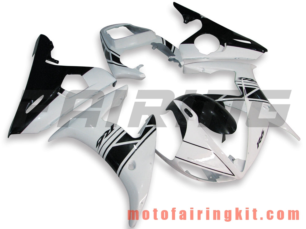 Kits de carenado aptos para YZF-600 R6 2005 YZF 600 R6 05 Molde de inyección de plástico ABS Carrocería completa para motocicleta Marco de carrocería de posventa (blanco y negro) B028