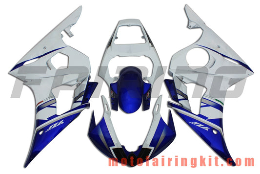 Kits de carenado aptos para YZF-600 R6 2005 YZF 600 R6 05 Molde de inyección de plástico ABS Carrocería completa para motocicleta Marco de carrocería de posventa (blanco y azul) B038