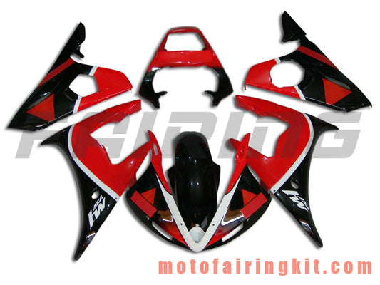 Kits de carenado aptos para YZF-600 R6 2005 YZF 600 R6 05 Molde de inyección de plástico ABS Carrocería completa para motocicleta Carrocería del mercado de accesorios Marco (rojo y negro) B046