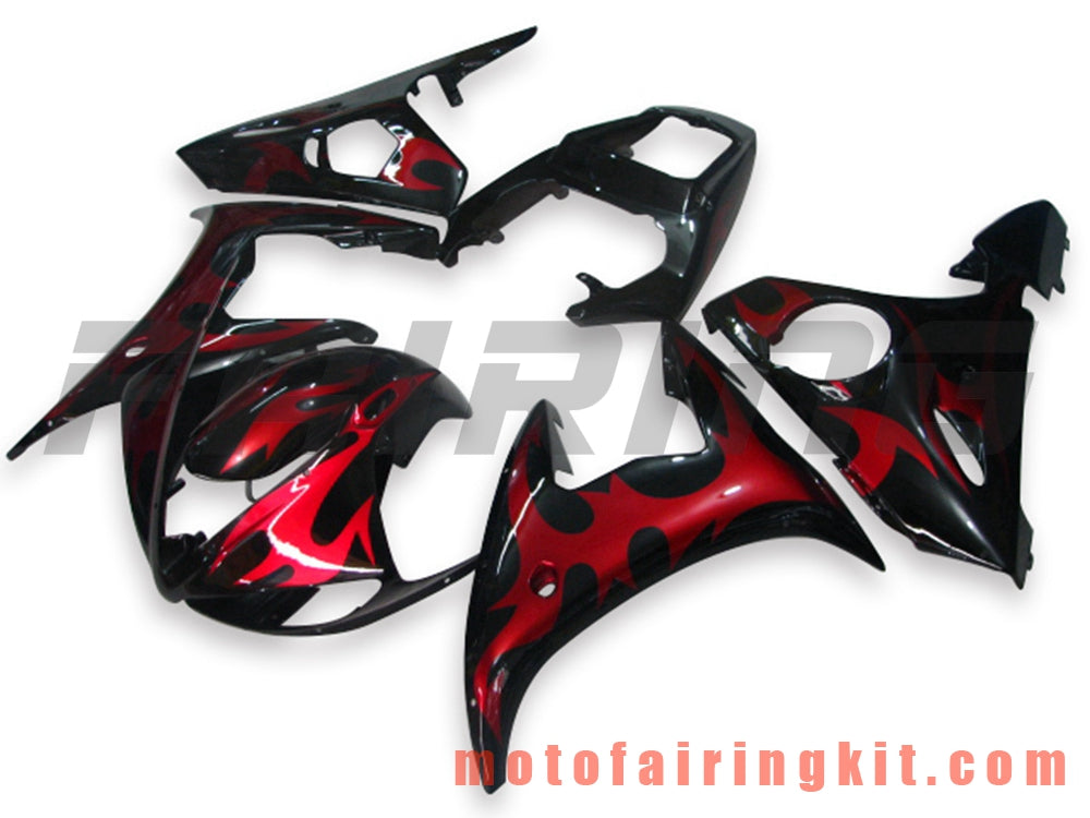 Kits de carenado aptos para YZF-600 R6 2005 YZF 600 R6 05 Molde de inyección de plástico ABS Carrocería completa para motocicleta Marco de carrocería de posventa (negro y rojo) B054