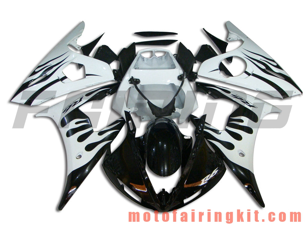 Kits de carenado aptos para YZF-600 R6 2005 YZF 600 R6 05 Molde de inyección de plástico ABS Carrocería completa para motocicleta Carrocería del mercado de accesorios Marco (blanco y negro) B059