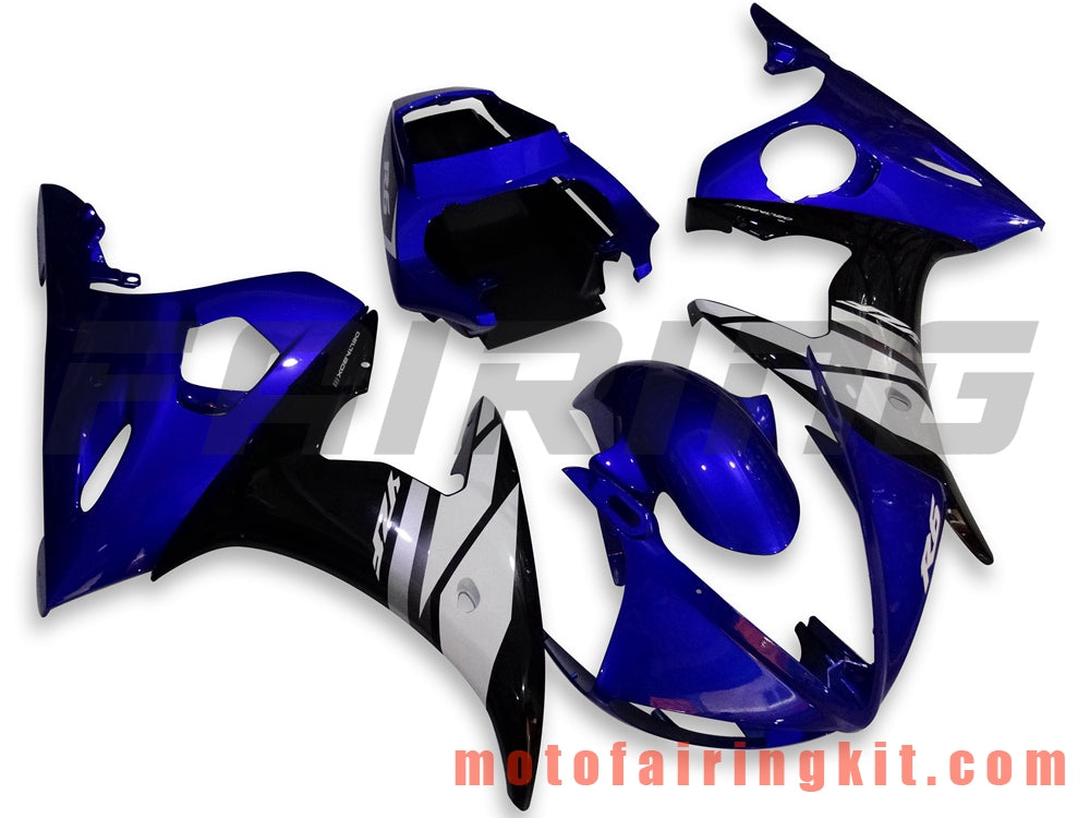 Kits de carenado aptos para YZF-600 R6 2005 YZF 600 R6 05 Molde de inyección de plástico ABS Carrocería completa para motocicleta Marco de carrocería de posventa (azul y blanco) B066