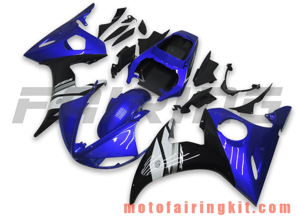 フェアリングキット YZF-600 R6 2005 YZF 600 R6 05 プラスチック ABS 射出成形 完全なオートバイボディ アフターマーケットボディワークフレーム (ブルー &amp; ブラック) B072