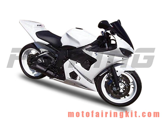 Kits de carenado aptos para YZF-600 R6 2005 YZF 600 R6 05 Molde de inyección de plástico ABS Carrocería completa para motocicleta Carrocería del mercado de accesorios Marco (blanco) B102