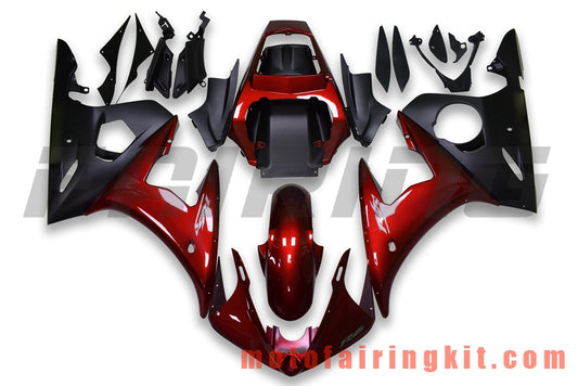 Fairing Kits Fit for YZF-600 R6 2005 YZF 600 R6 05 Plastic ABS Injection Mold Complete Motorcycle Body Aftermarket Bodywork Frame (Red & Black) B105