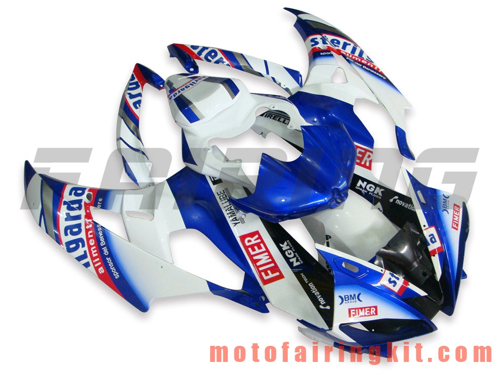 Fairing Kits Fit for YZF-600 R6 2006 2007 YZF 600 R6 06 07 Plastic ABS Injection Mold Complete Motorcycle Body Aftermarket Bodywork Frame (Blue & White) B004