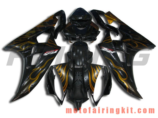 Fairing Kits Fit for YZF-600 R6 2006 2007 YZF 600 R6 06 07 Plastic ABS Injection Mold Complete Motorcycle Body Aftermarket Bodywork Frame (Black & Yellow) B005