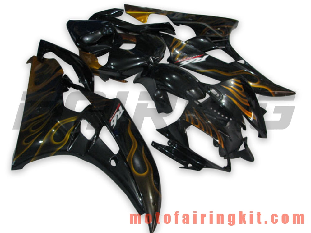 Fairing Kits Fit for YZF-600 R6 2006 2007 YZF 600 R6 06 07 Plastic ABS Injection Mold Complete Motorcycle Body Aftermarket Bodywork Frame (Black & Yellow) B005