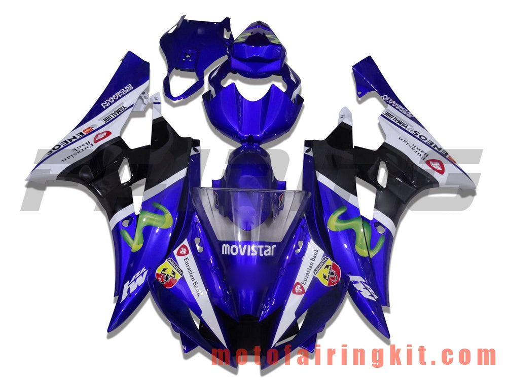 Fairing Kits Fit for YZF-600 R6 2006 2007 YZF 600 R6 06 07 Plastic ABS Injection Mold Complete Motorcycle Body Aftermarket Bodywork Frame (Blue & Black) B012