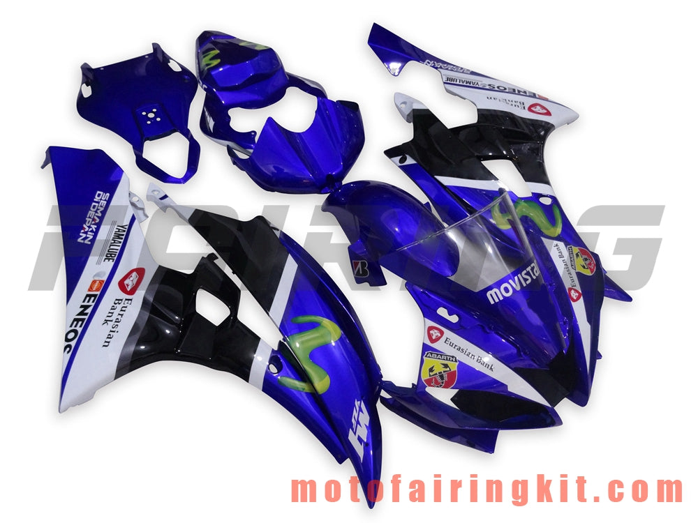 Kits de carenado aptos para YZF-600 R6 2006 2007 YZF 600 R6 06 07 Molde de inyección de plástico ABS Carrocería completa para motocicleta Marco de carrocería de posventa (azul y negro) B012