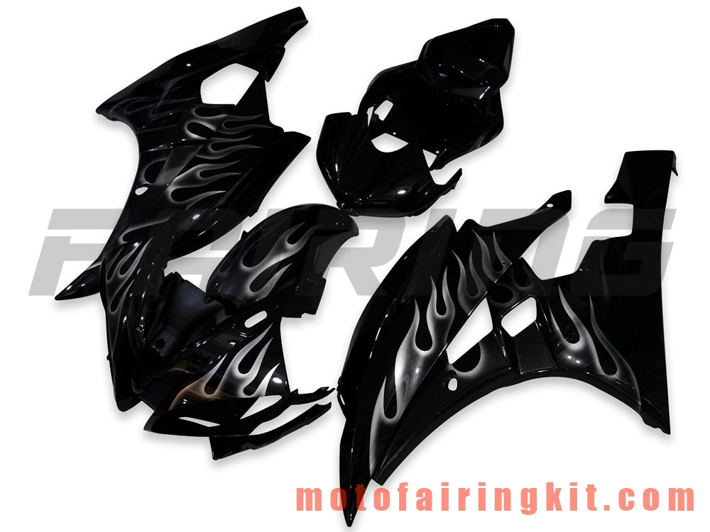 フェアリングキット YZF-600 R6 2006 2007 YZF 600 R6 06 07 プラスチック ABS 射出成形 完全なオートバイボディ アフターマーケットボディワークフレーム (ブラック &amp; シルバー) B013