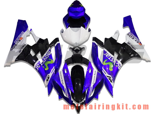 フェアリングキット YZF-600 R6 2006 2007 YZF 600 R6 06 07 プラスチック ABS 射出成形 完全なオートバイボディ アフターマーケットボディワークフレーム (ブルー &amp; ブラック) B014