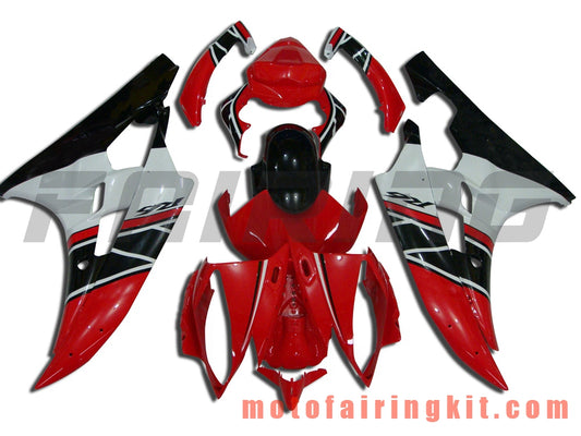 Fairing Kits Fit for YZF-600 R6 2006 2007 YZF 600 R6 06 07 Plastic ABS Injection Mold Complete Motorcycle Body Aftermarket Bodywork Frame (Red & White) B016