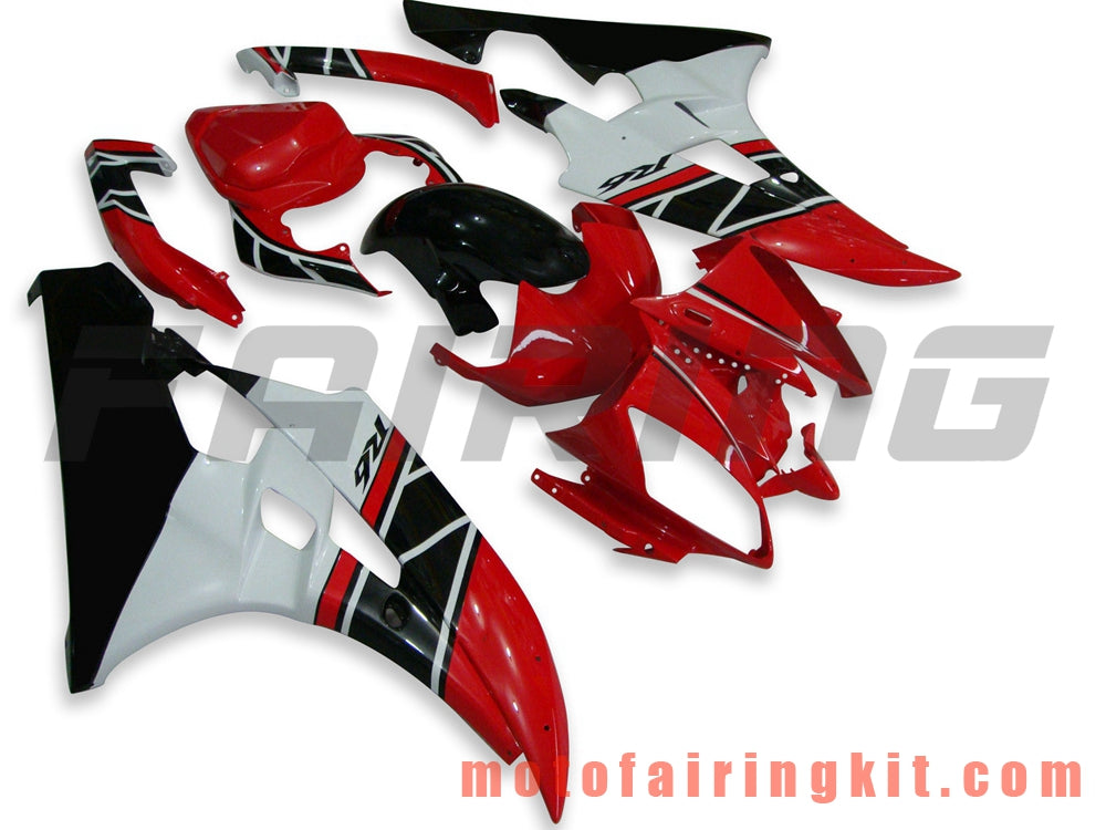 Fairing Kits Fit for YZF-600 R6 2006 2007 YZF 600 R6 06 07 Plastic ABS Injection Mold Complete Motorcycle Body Aftermarket Bodywork Frame (Red & White) B016