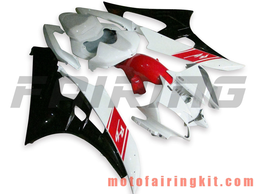 Kits de carenado aptos para YZF-600 R6 2006 2007 YZF 600 R6 06 07 Molde de inyección de plástico ABS Carrocería completa para motocicleta Marco de carrocería de posventa (blanco y negro) B019