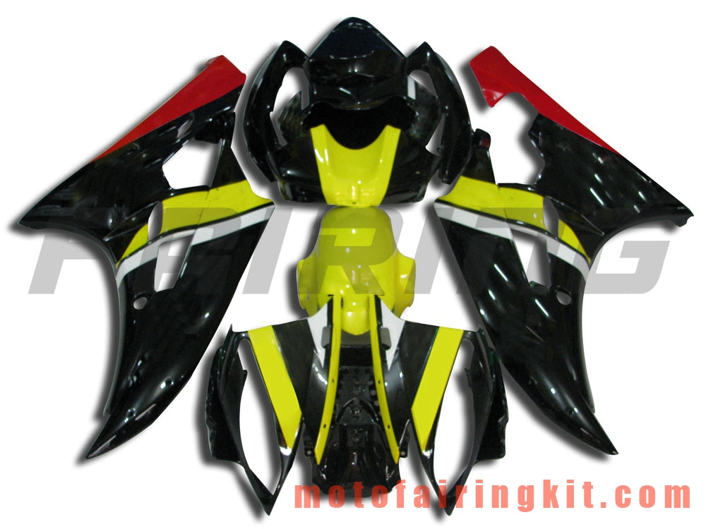 Kits de carenado aptos para YZF-600 R6 2006 2007 YZF 600 R6 06 07 Molde de inyección de plástico ABS Carrocería completa para motocicleta Marco de carrocería de posventa (negro y amarillo) B021