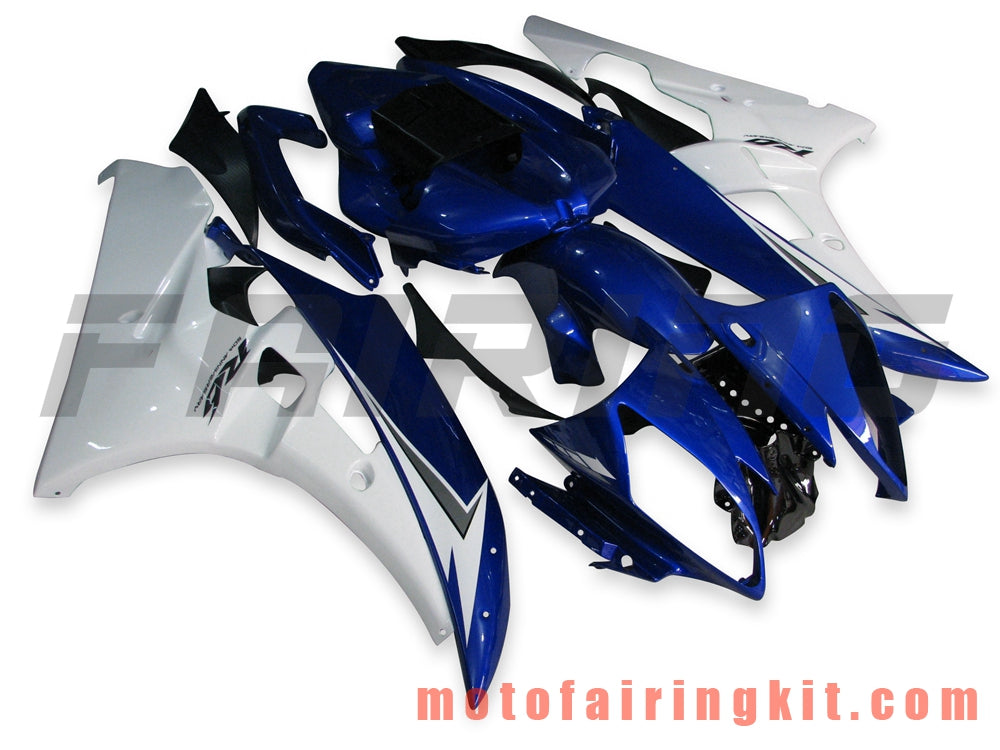 フェアリングキット YZF-600 R6 2006 2007 YZF 600 R6 06 07 プラスチック ABS 射出成形 完全なオートバイボディ アフターマーケットボディワークフレーム (ブルー &amp; ホワイト) B022