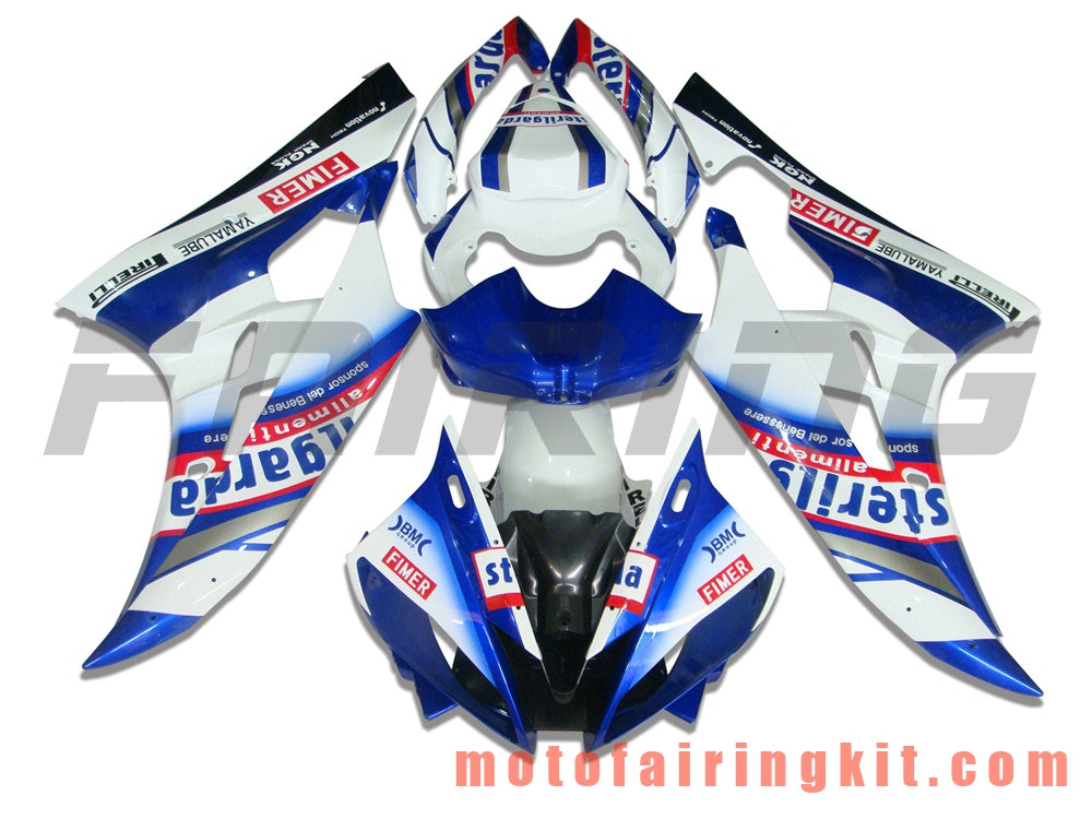 Kits de carenado aptos para YZF-600 R6 2006 2007 YZF 600 R6 06 07 Molde de inyección de plástico ABS Carrocería completa para motocicleta Marco de carrocería de posventa (azul y blanco) B023