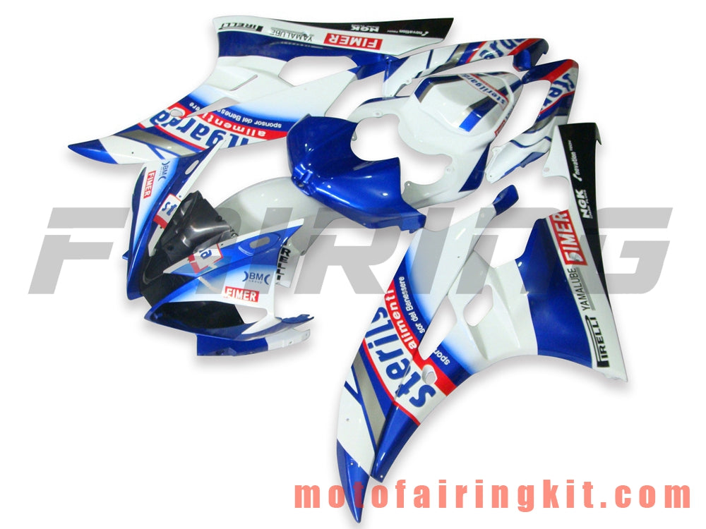 Kits de carenado aptos para YZF-600 R6 2006 2007 YZF 600 R6 06 07 Molde de inyección de plástico ABS Carrocería completa para motocicleta Marco de carrocería de posventa (azul y blanco) B023