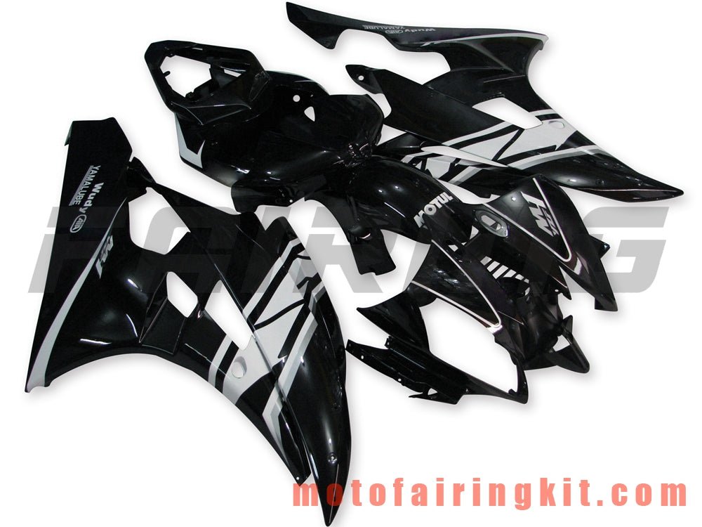 Fairing Kits Fit for YZF-600 R6 2006 2007 YZF 600 R6 06 07 Plastic ABS Injection Mold Complete Motorcycle Body Aftermarket Bodywork Frame (Black & White) B025