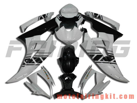 Fairing Kits Fit for YZF-600 R6 2006 2007 YZF 600 R6 06 07 Plastic ABS Injection Mold Complete Motorcycle Body Aftermarket Bodywork Frame (White & Black) B026