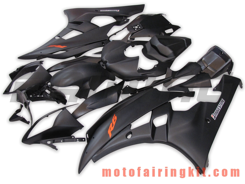 フェアリングキット YZF-600 R6 2006 2007 YZF 600 R6 06 07 プラスチック ABS 射出成型 完全なオートバイボディ アフターマーケットボディワークフレーム (ブラック) B027