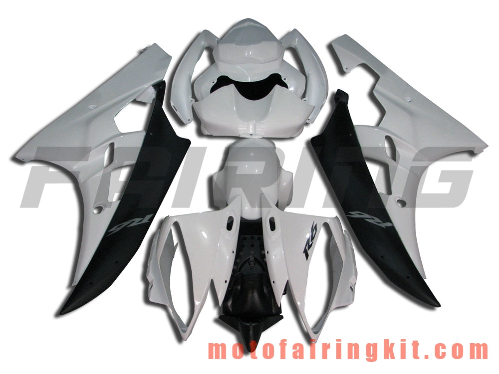 Kits de carenado aptos para YZF-600 R6 2006 2007 YZF 600 R6 06 07 Molde de inyección de plástico ABS Carrocería completa para motocicleta Marco de carrocería de posventa (blanco y negro) B028