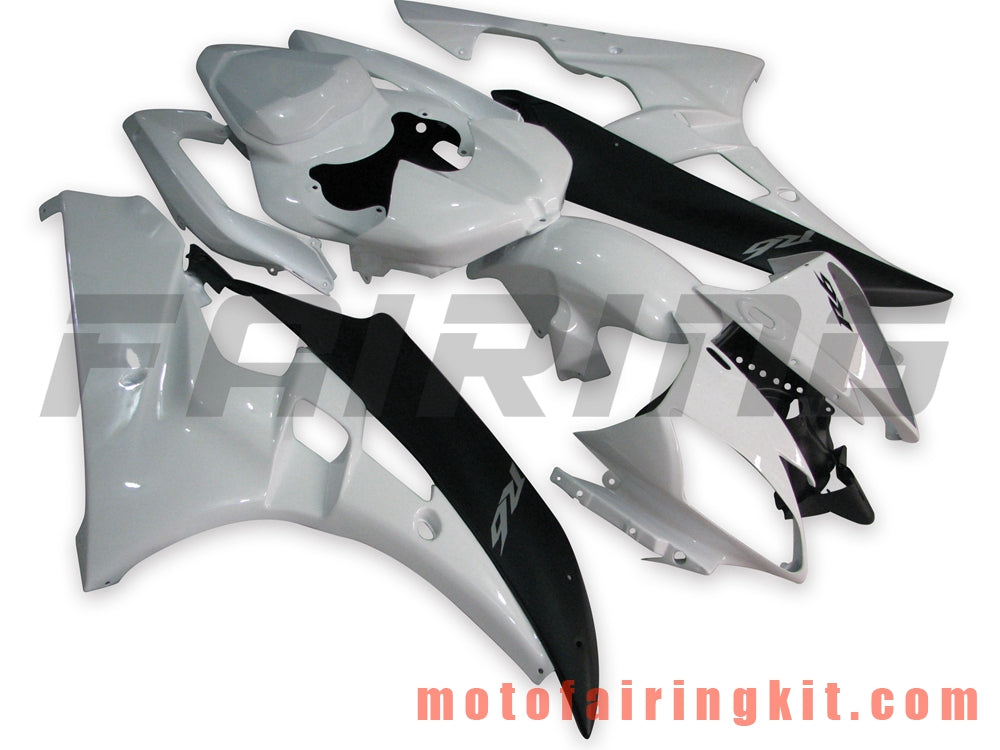 Kits de carenado aptos para YZF-600 R6 2006 2007 YZF 600 R6 06 07 Molde de inyección de plástico ABS Carrocería completa para motocicleta Marco de carrocería de posventa (blanco y negro) B028