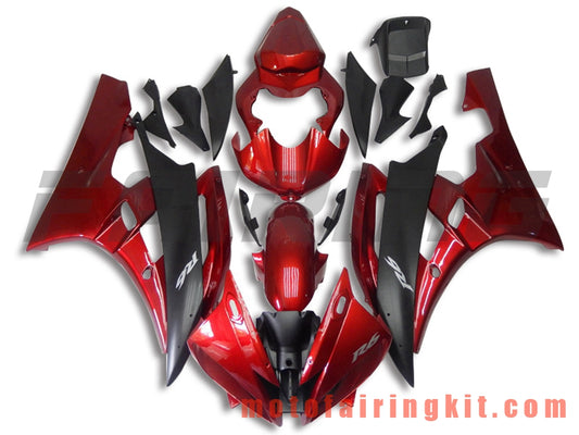 Fairing Kits Fit for YZF-600 R6 2006 2007 YZF 600 R6 06 07 Plastic ABS Injection Mold Complete Motorcycle Body Aftermarket Bodywork Frame (Red & Black) B029