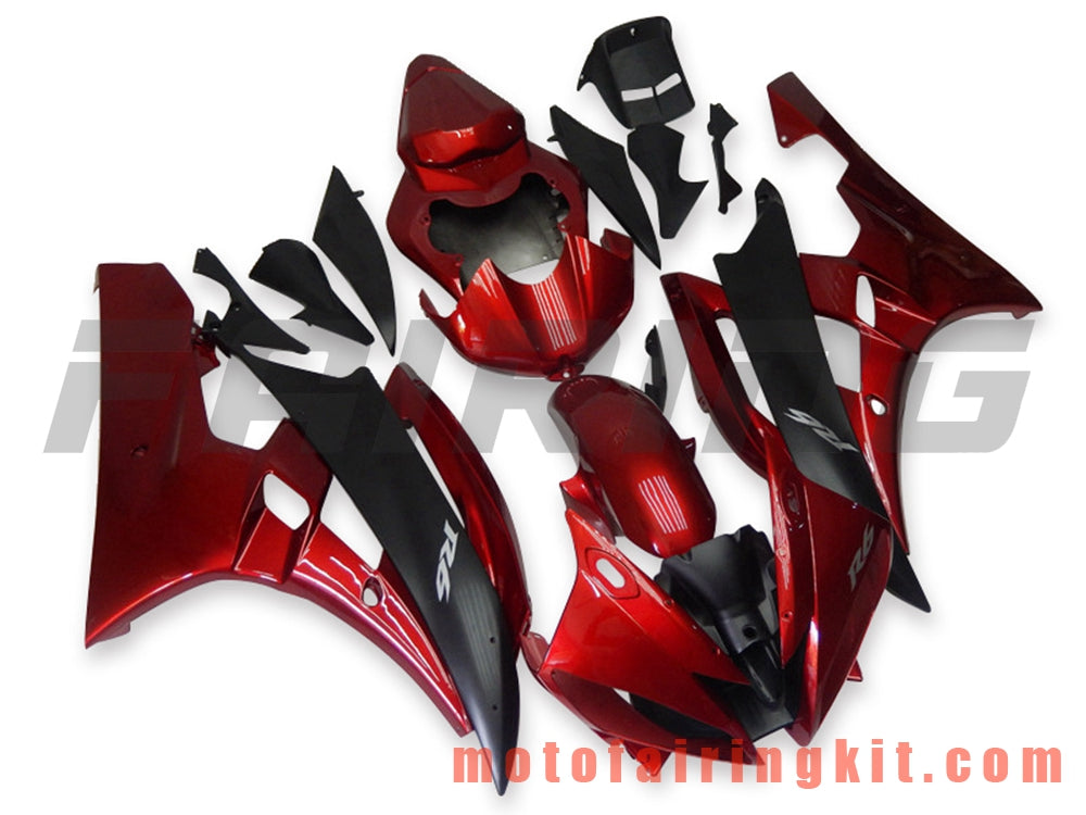 Fairing Kits Fit for YZF-600 R6 2006 2007 YZF 600 R6 06 07 Plastic ABS Injection Mold Complete Motorcycle Body Aftermarket Bodywork Frame (Red & Black) B029