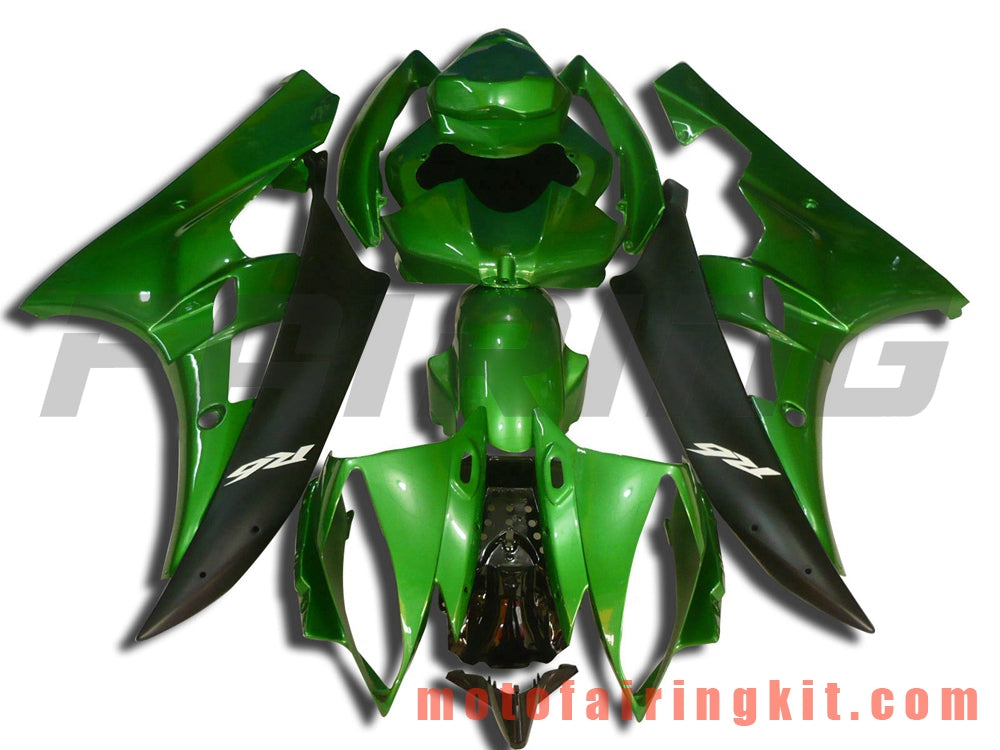 Kits de carenado aptos para YZF-600 R6 2006 2007 YZF 600 R6 06 07 Molde de inyección de plástico ABS Carrocería completa para motocicleta Marco de carrocería de posventa (verde y negro) B031