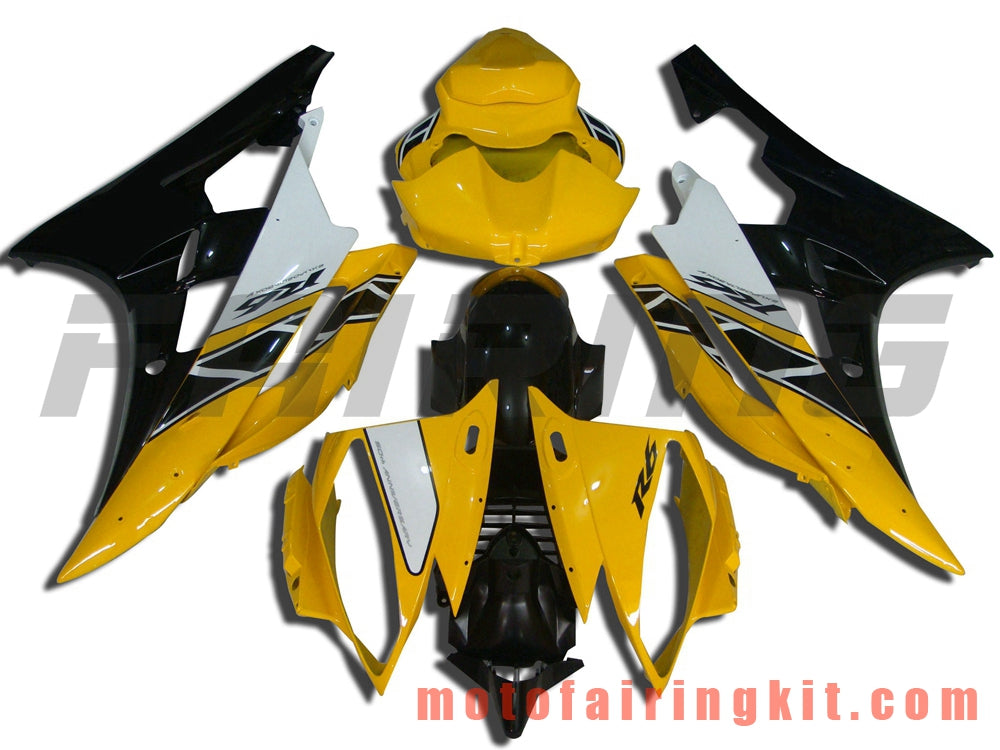 Fairing Kits Fit for YZF-600 R6 2006 2007 YZF 600 R6 06 07 Plastic ABS Injection Mold Complete Motorcycle Body Aftermarket Bodywork Frame (Yellow & Black) B035