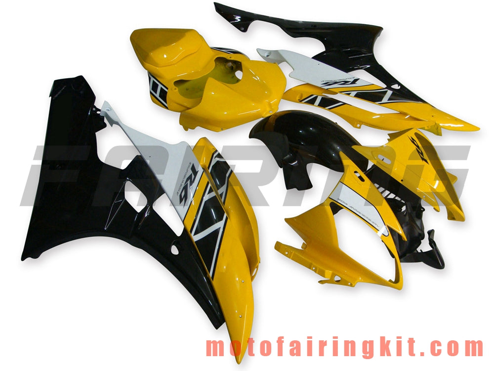 フェアリングキット YZF-600 R6 2006 2007 YZF 600 R6 06 07 プラスチック ABS 射出成形 完全なオートバイボディ アフターマーケットボディワークフレーム (イエロー &amp; ブラック) B035