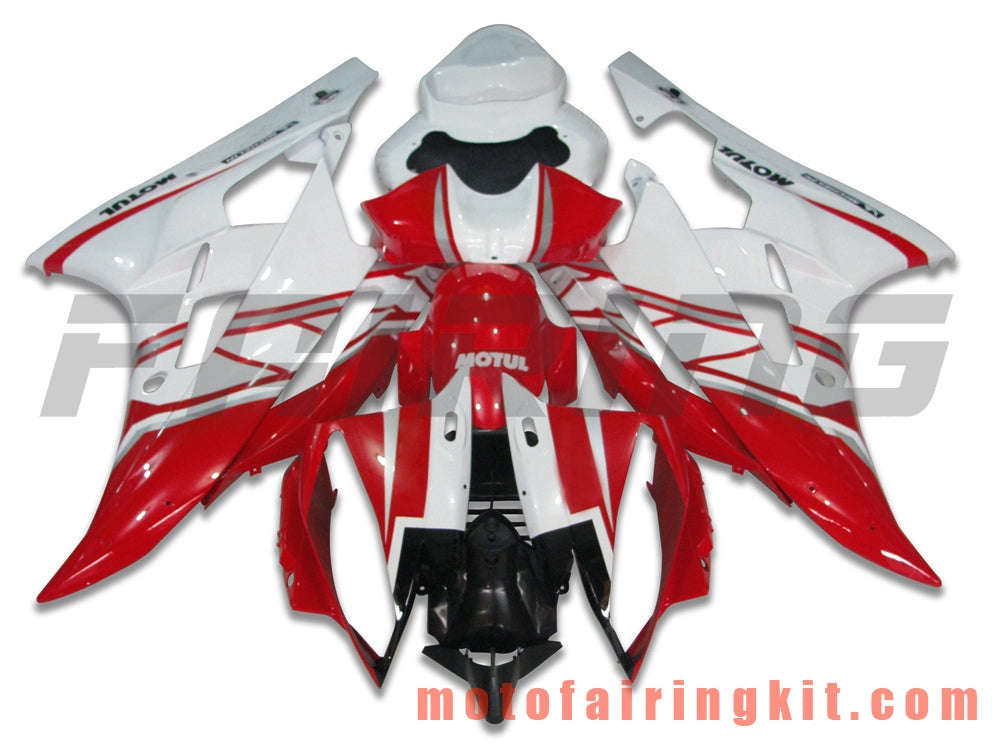 Kits de carenado aptos para YZF-600 R6 2006 2007 YZF 600 R6 06 07 Molde de inyección de plástico ABS Carrocería completa para motocicleta Marco de carrocería de posventa (rojo y blanco) B039