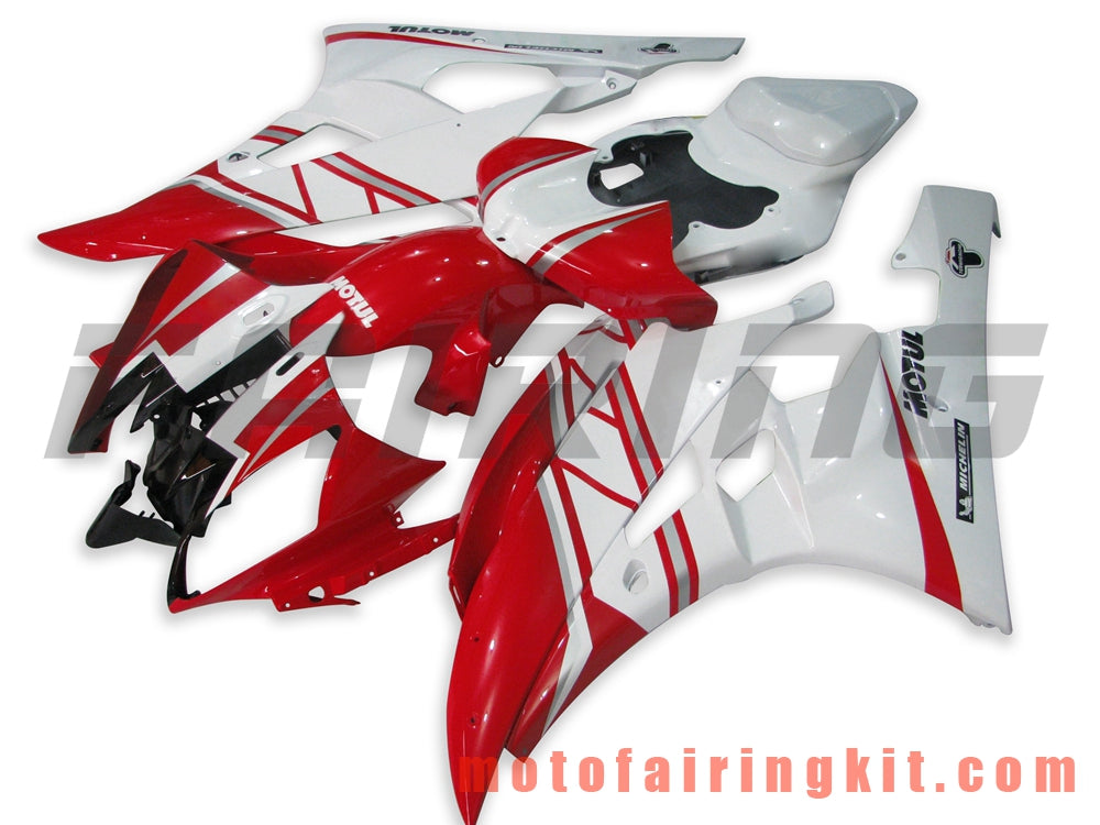 Fairing Kits Fit for YZF-600 R6 2006 2007 YZF 600 R6 06 07 Plastic ABS Injection Mold Complete Motorcycle Body Aftermarket Bodywork Frame (Red & White) B039