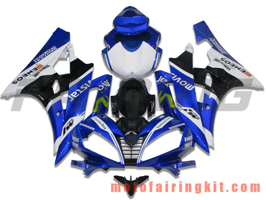 フェアリングキット YZF-600 R6 2006 2007 YZF 600 R6 06 07 プラスチック ABS 射出成型 完全なオートバイボディ アフターマーケットボディワークフレーム (ブルー &amp; ホワイト) B047