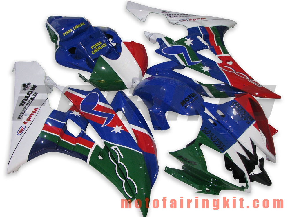 Kits de carenado aptos para YZF-600 R6 2006 2007 YZF 600 R6 06 07 Molde de inyección de plástico ABS Carrocería completa para motocicleta Marco de carrocería de posventa (azul y rojo) B049