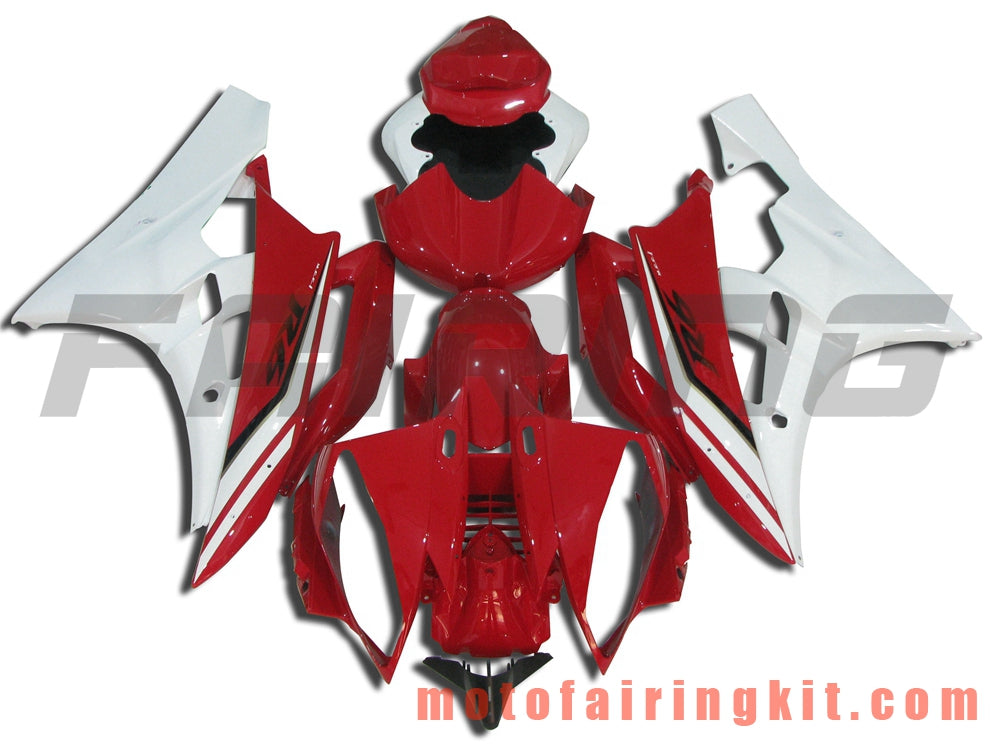 Fairing Kits Fit for YZF-600 R6 2006 2007 YZF 600 R6 06 07 Plastic ABS Injection Mold Complete Motorcycle Body Aftermarket Bodywork Frame (Red & White) B053