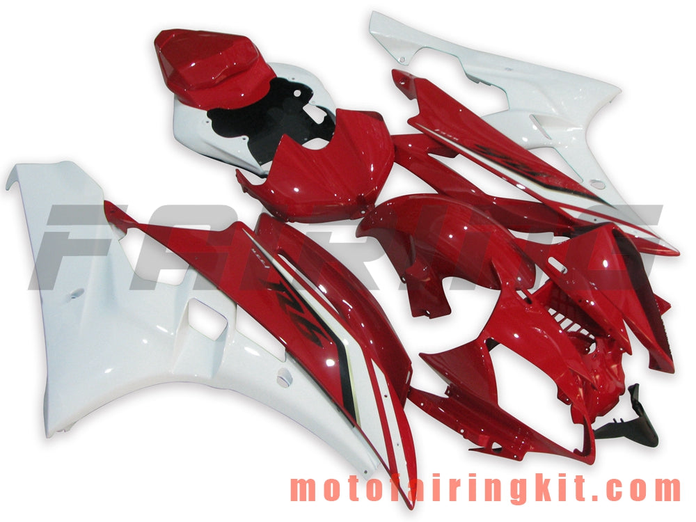 フェアリングキット YZF-600 R6 2006 2007 YZF 600 R6 06 07 プラスチック ABS 射出成形 完全なオートバイボディ アフターマーケットボディワークフレーム (レッド &amp; ホワイト) B053