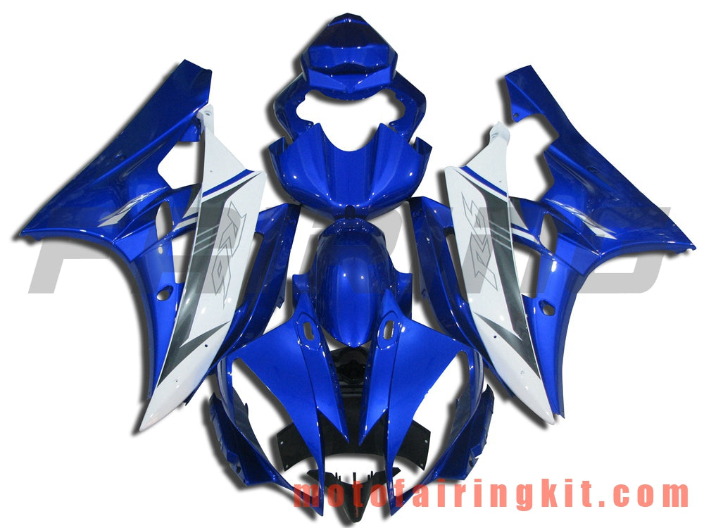 Kits de carenado aptos para YZF-600 R6 2006 2007 YZF 600 R6 06 07 Molde de inyección de plástico ABS Carrocería completa para motocicleta Marco de carrocería de posventa (azul y blanco) B054