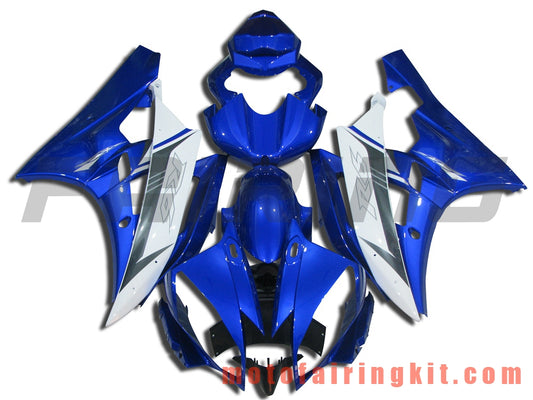 フェアリングキット YZF-600 R6 2006 2007 YZF 600 R6 06 07 プラスチック ABS 射出成形 完全なオートバイボディ アフターマーケットボディワークフレーム (ブルー &amp; ホワイト) B054