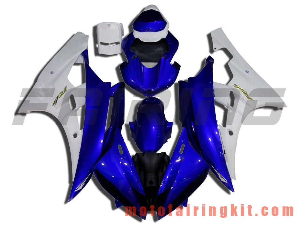 Kits de carenado aptos para YZF-600 R6 2006 2007 YZF 600 R6 06 07 Molde de inyección de plástico ABS Carrocería completa para motocicleta Marco de carrocería de posventa (azul y blanco) B059