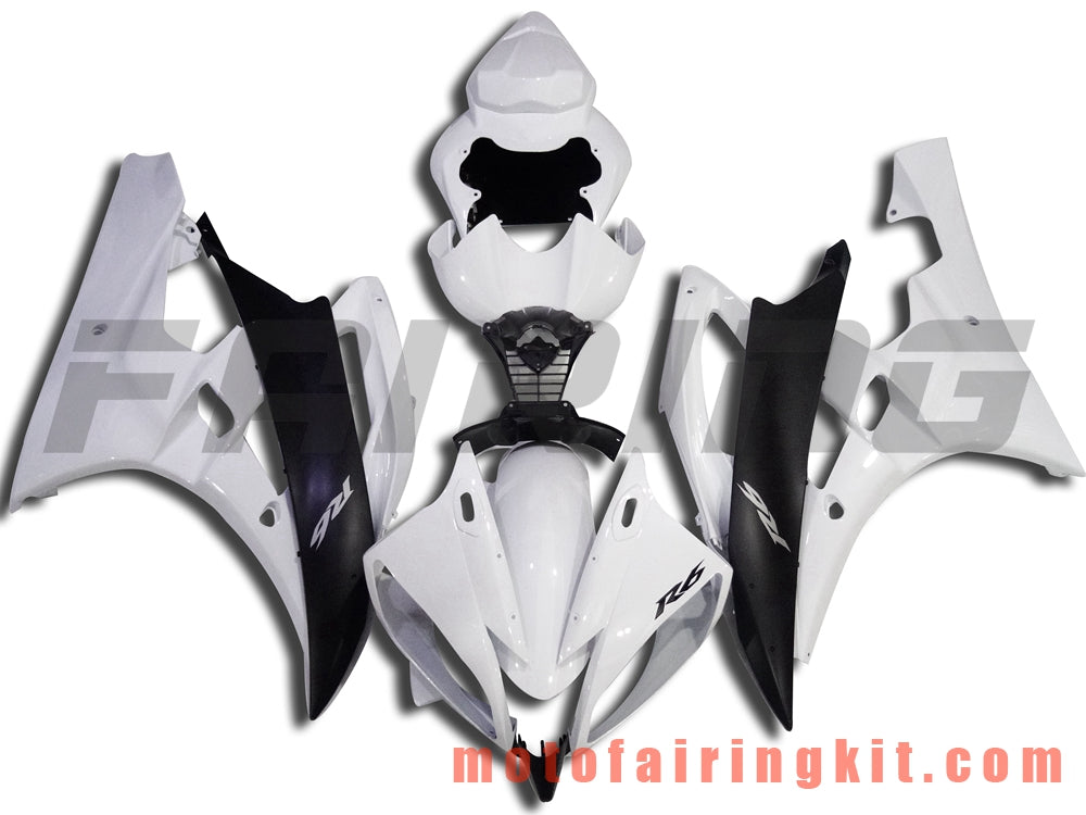 Fairing Kits Fit for YZF-600 R6 2006 2007 YZF 600 R6 06 07 Plastic ABS Injection Mold Complete Motorcycle Body Aftermarket Bodywork Frame (White & Black) B060