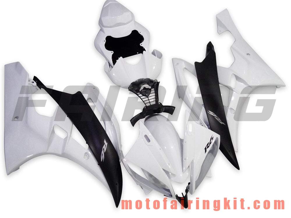 Fairing Kits Fit for YZF-600 R6 2006 2007 YZF 600 R6 06 07 Plastic ABS Injection Mold Complete Motorcycle Body Aftermarket Bodywork Frame (White & Black) B060