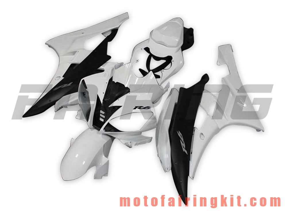 Kits de carenado aptos para YZF-600 R6 2006 2007 YZF 600 R6 06 07 Molde de inyección de plástico ABS Carrocería completa para motocicleta Marco de carrocería de posventa (blanco y negro) B063