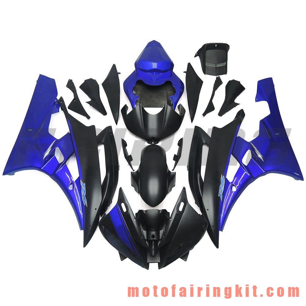 Fairing Kits Fit for YZF-600 R6 2006 2007 YZF 600 R6 06 07 Plastic ABS Injection Mold Complete Motorcycle Body Aftermarket Bodywork Frame (Blue & Black) B064